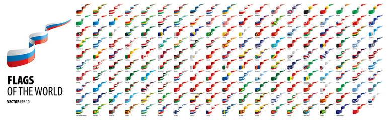 Obraz premium National flags of the countries. Vector illustration on white background