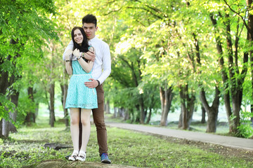 Fototapeta premium Young couple on the first date