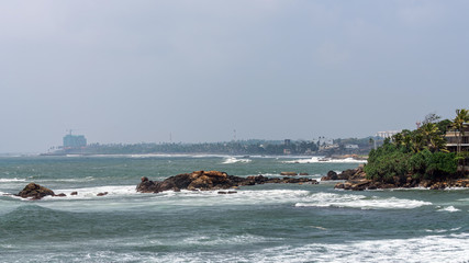 Ocean view with rocks in Galle, Sri Lanka