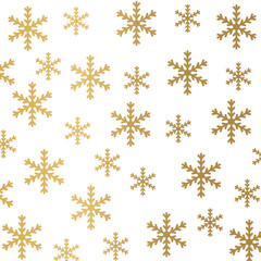 golden snowflakes background- vector illustration