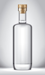 Glass Bottle on Background. Cork version