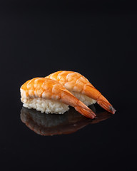 rice sushi and fresh fish