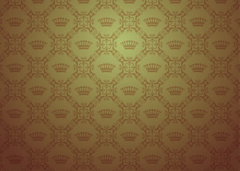 シームレス　ビンテージ壁紙（王冠）