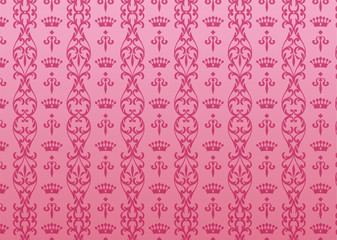 シームレス　ビンテージ壁紙（王冠）