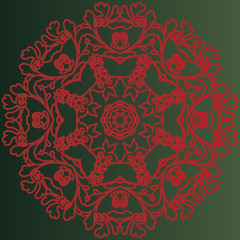 Ethnic round mandala flower pattern	