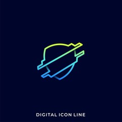 Shield Technology Illustration Vector Template