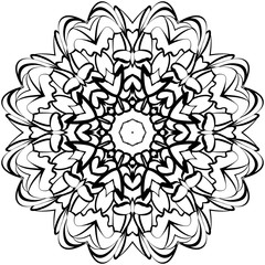 Coloring of ethnic round mandala flower pattern	