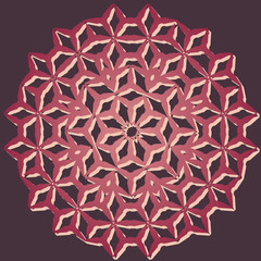 Ethnic round mandala flower pattern	