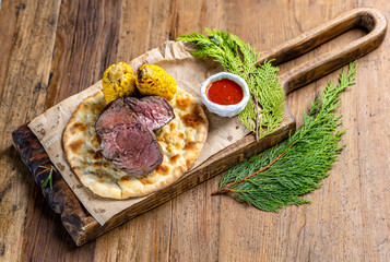 grilled meat (pork, beef, game, lamb)