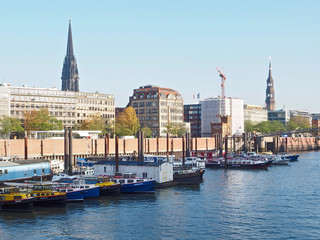 Obraz premium City walk through Hamburg in Germany