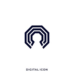 Polygon Key Illustration Vector Template