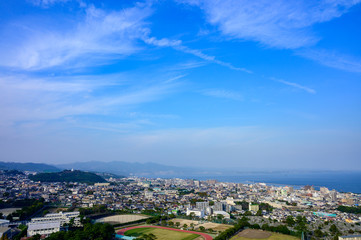 湯の街別府市街と別府湾の眺め（大分県）