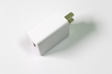 USB charger plug in white background