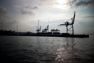 Fototapeta na wymiar Harem port shot from boat