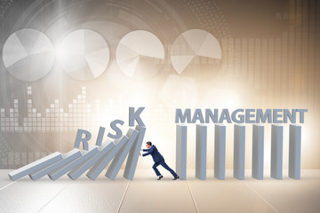 Businessman in risk management concept