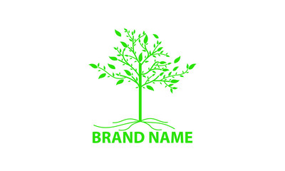 tree-shaped logo template with a combination of green