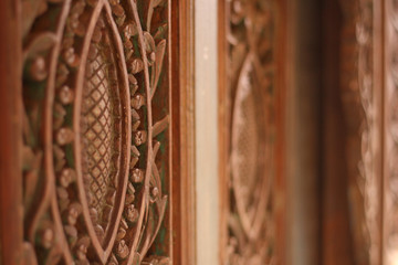 Artistic Wood Carving Natural Ethnic Traditional Vintage Heritage Product Photography in White isolated Background