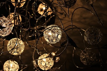 silver chandelier with round shades