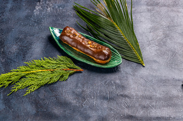 custard eclair with natural mousse