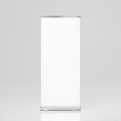 X-banner Roll up banner stand with clipping path. mock up vertical Banner Design Signboard...