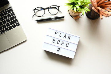 Plan 2020 Business Concept,Top view