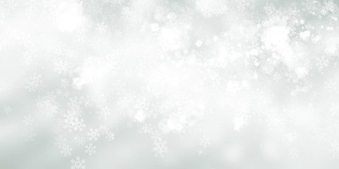 white and gray Christmas light with snowflake bokeh background, Winter backdrop wallpaper.