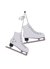 Skates for figure skating. Isolated on white background.
