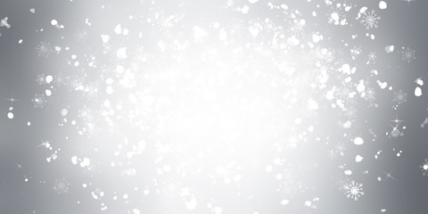 white and gray Christmas light with snowflake bokeh background, Winter backdrop wallpaper.