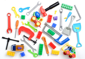 toys collection isolated on white background