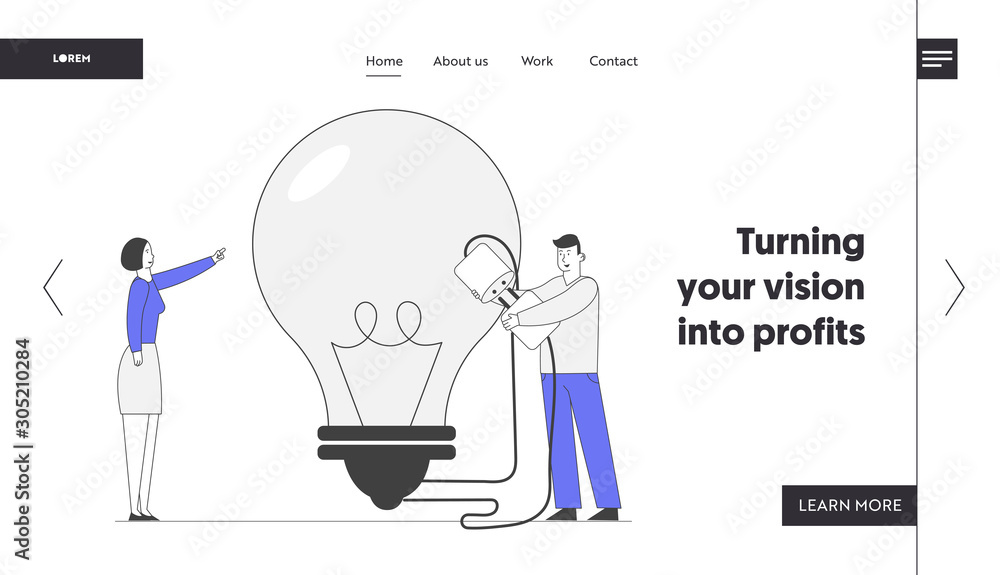 Poster brainstorm research website landing page. business team work on project searching for creative idea.
