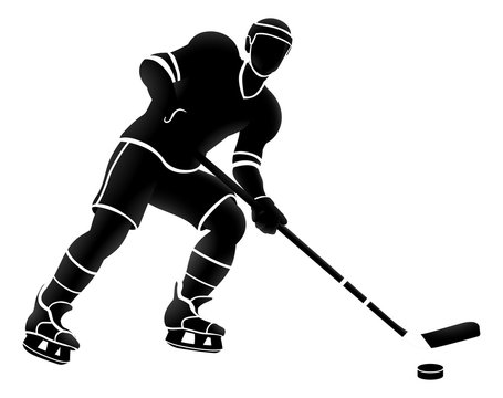 Hockey clip art images with players, hockey pucks, sticks and