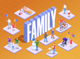 Isometric Family Life Composition