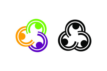 Fototapeta premium three people connected concept with colorful and one black color ready to use