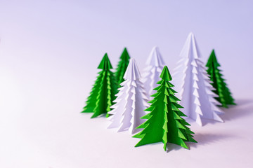 Paper art , Chrismas pine trees