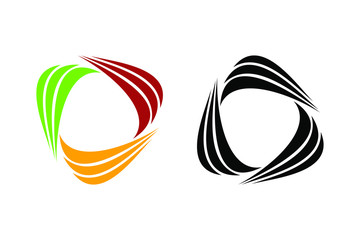 triangle concept for icon with colorful and black color only ready to use