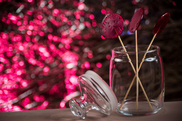 sweet lollipops on a beautiful bokeh background