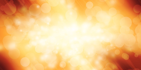 Abstract hot blurred with circle light on orange backdrop is motion background. Summer background with a magnificent sun burst with lens flare.