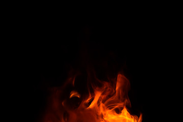 fire flames on black background