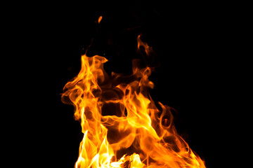 Fototapeta na wymiar fire flames on black background