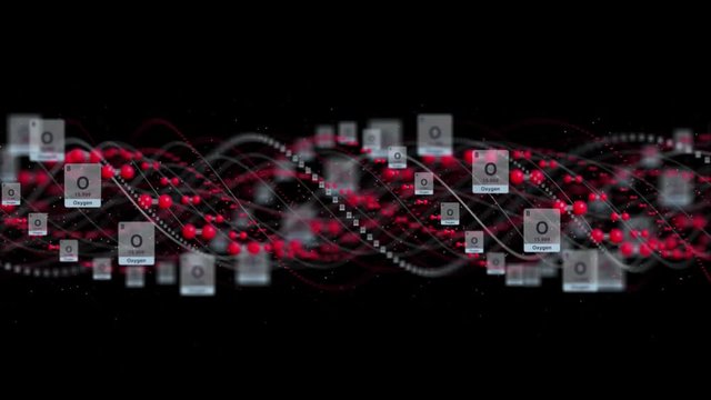OXYGEN MOLECULE, Animation, Rendering, Background, Loop, 4k