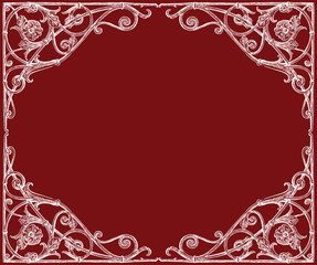 Vector drawing of decorative frame in art nouveau style