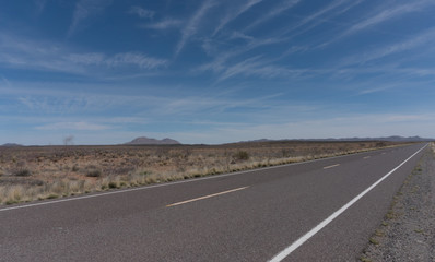 Horizontal of New Mexico state highway nine.