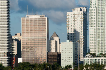 Fototapeta na wymiar Miami Downtown Skysrapers in The Morning
