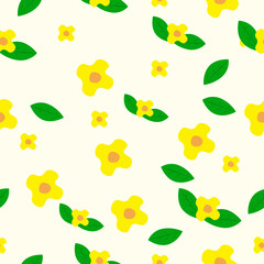 Yellow flower pattern seamless, vector.