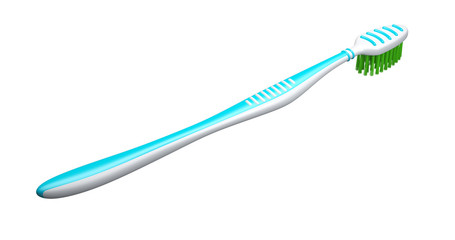 No trademarks. My own design of toothbrush. 3D Illustration.
