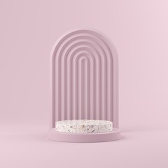 Obraz premium Abstract mock up scene minimal concept pastel color. geometry shape podium background for product presentation. 3d rendering