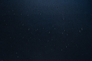 close up dark Non-Stick Surface Macro background. Liquid Drops on Frying Pan copy space