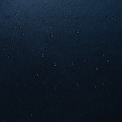 close up dark Non-Stick Surface Macro background. Liquid Drops on Frying Pan copy space