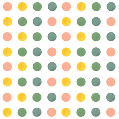 Polka-dot seamless pattern, watercolor painting