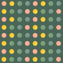 Polka-dot seamless pattern, watercolor painting